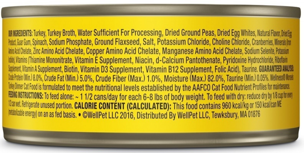 Wellness Complete Health Morsels Turkey Dinner Wet Cat Food