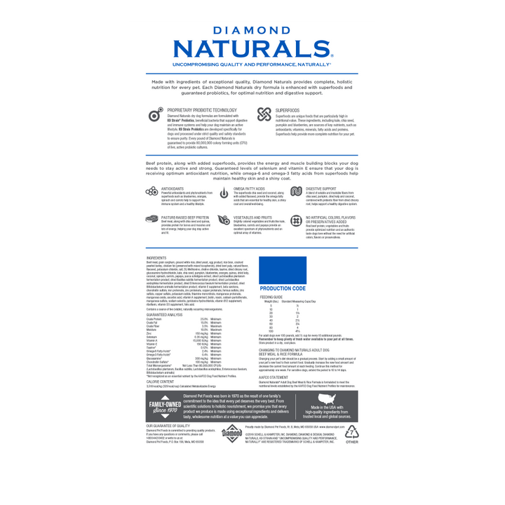 Diamond Naturals Beef Meal & Rice Adult Dry Dog Food
