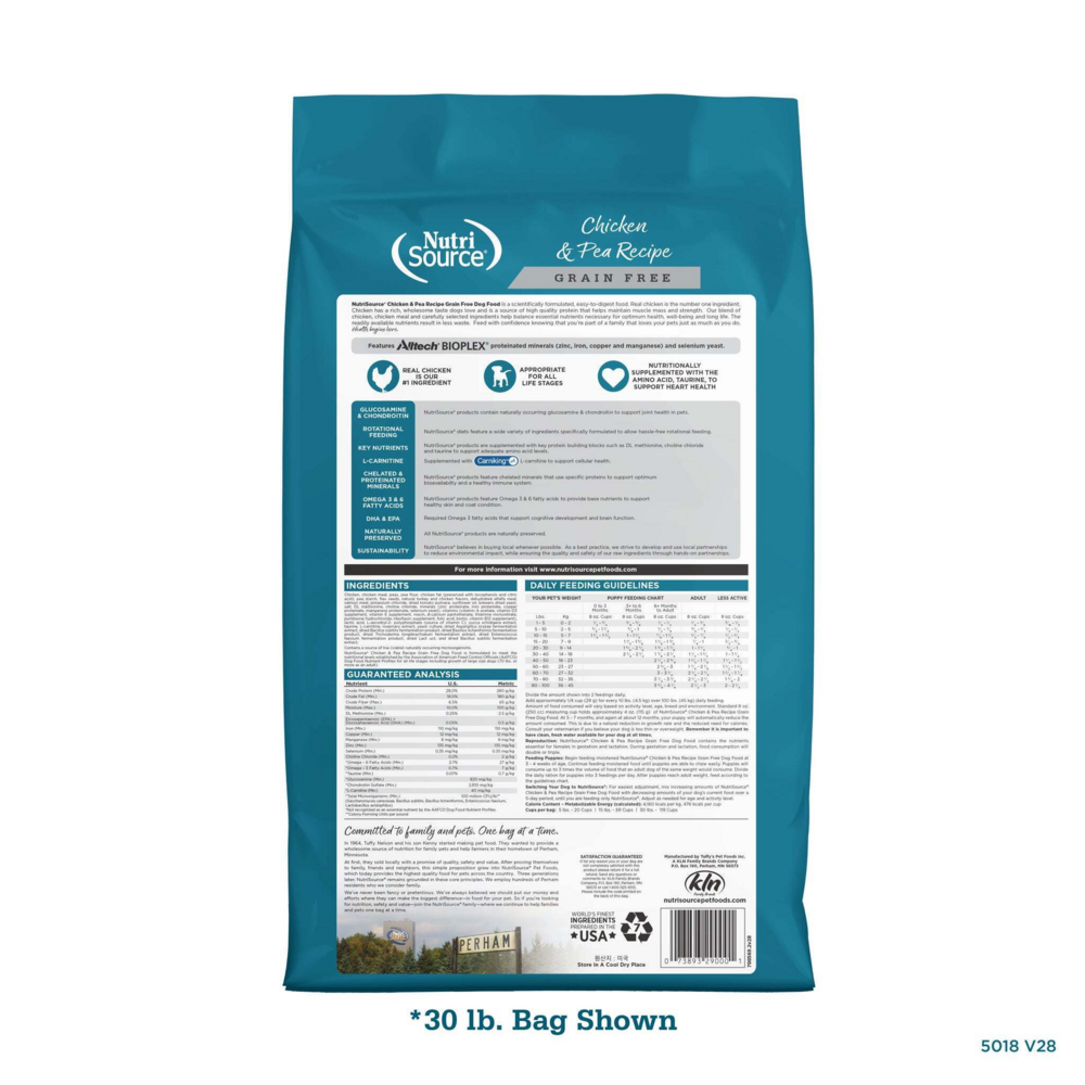 NutriSource Grain Free Chicken & Pea Dry Dog Food