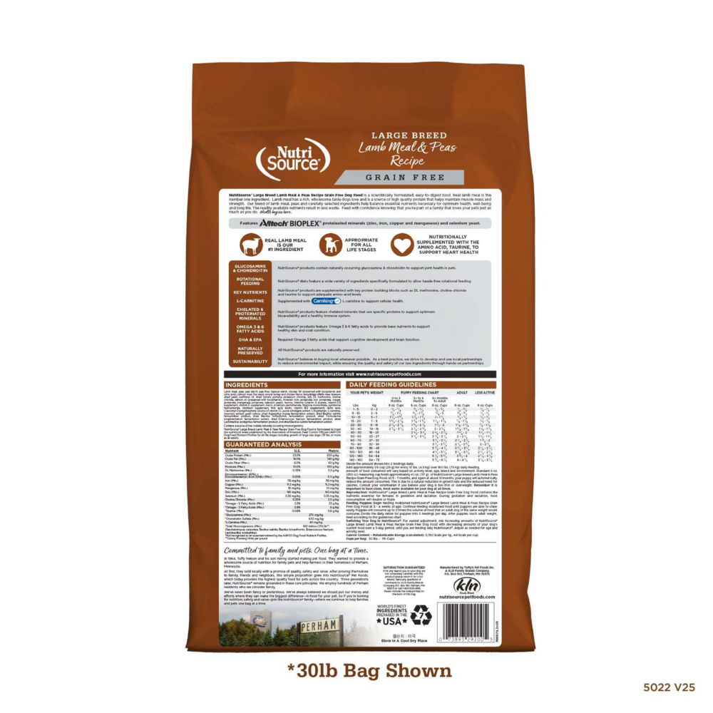NutriSource Grain Free Large Breed Lamb Dry Dog Food