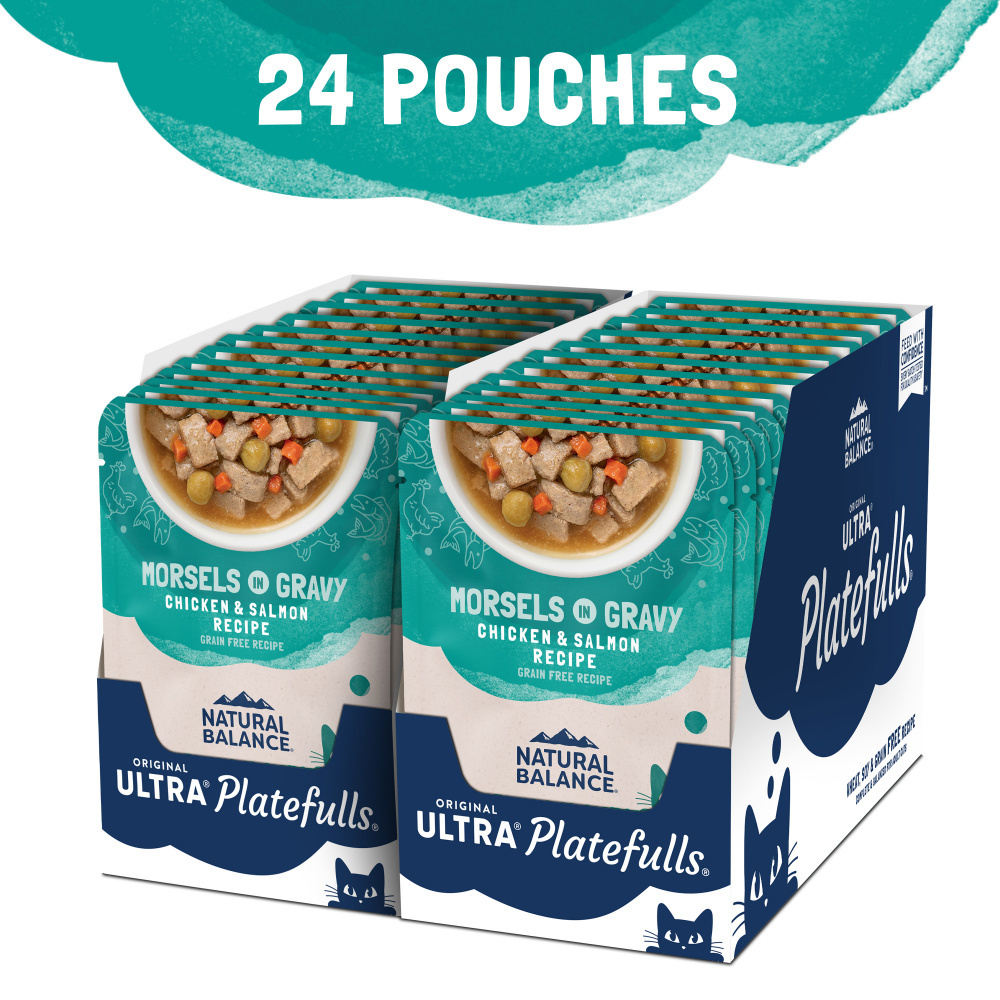 Natural Balance Original Ultra Platefulls Wet Cat Food, Chicken & Salmon Morsels in Gravy Recipe