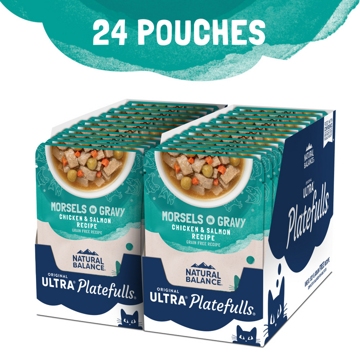 Natural Balance Original Ultra Platefulls Wet Cat Food, Chicken & Salmon Morsels in Gravy Recipe