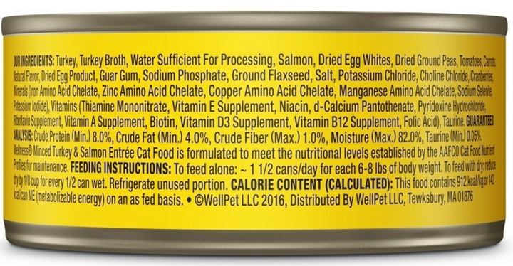 Wellness Complete Health Minced Turkey and Salmon Entree Wet Cat Food