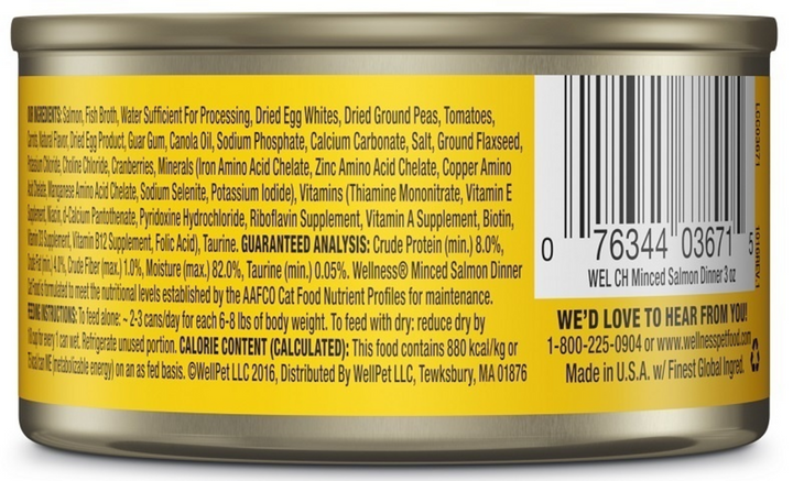 Wellness Complete Health Minced Salmon Dinner Wet Cat Food