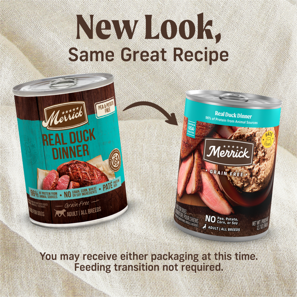Merrick Grain Free 96% Real Duck Canned Dog Food