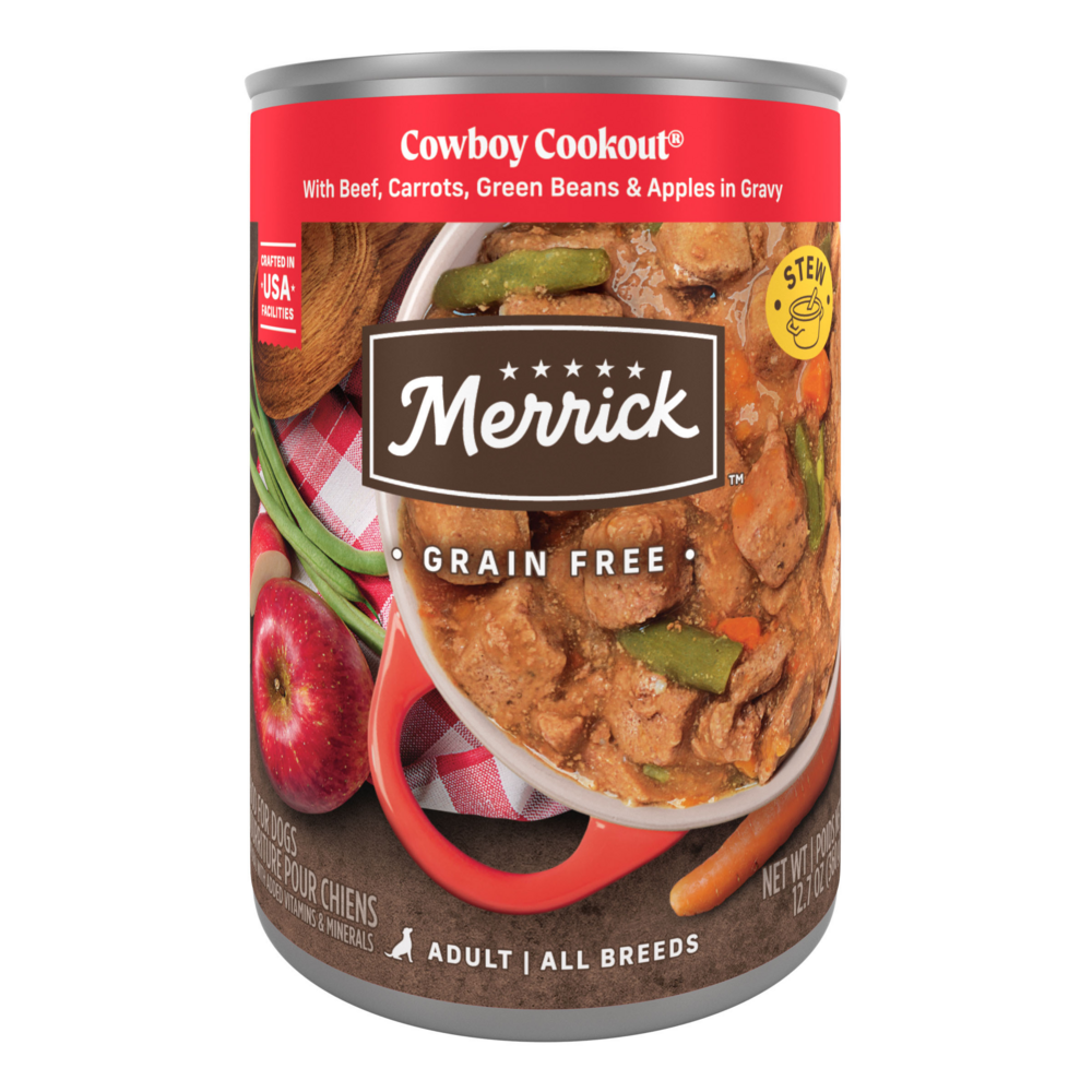 Merrick Grain Free Wet Dog Food, Premium And Wholesome Gluten Free Canned Adult Dog Food, Cowboy Cookout