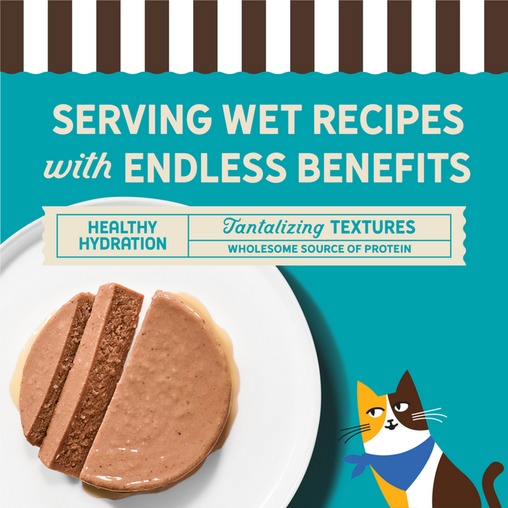 Merrick Purrfect Bistro Grain Free Premium Soft Canned Pate Adult Wet Cat Food, High Protein Duck Recipe