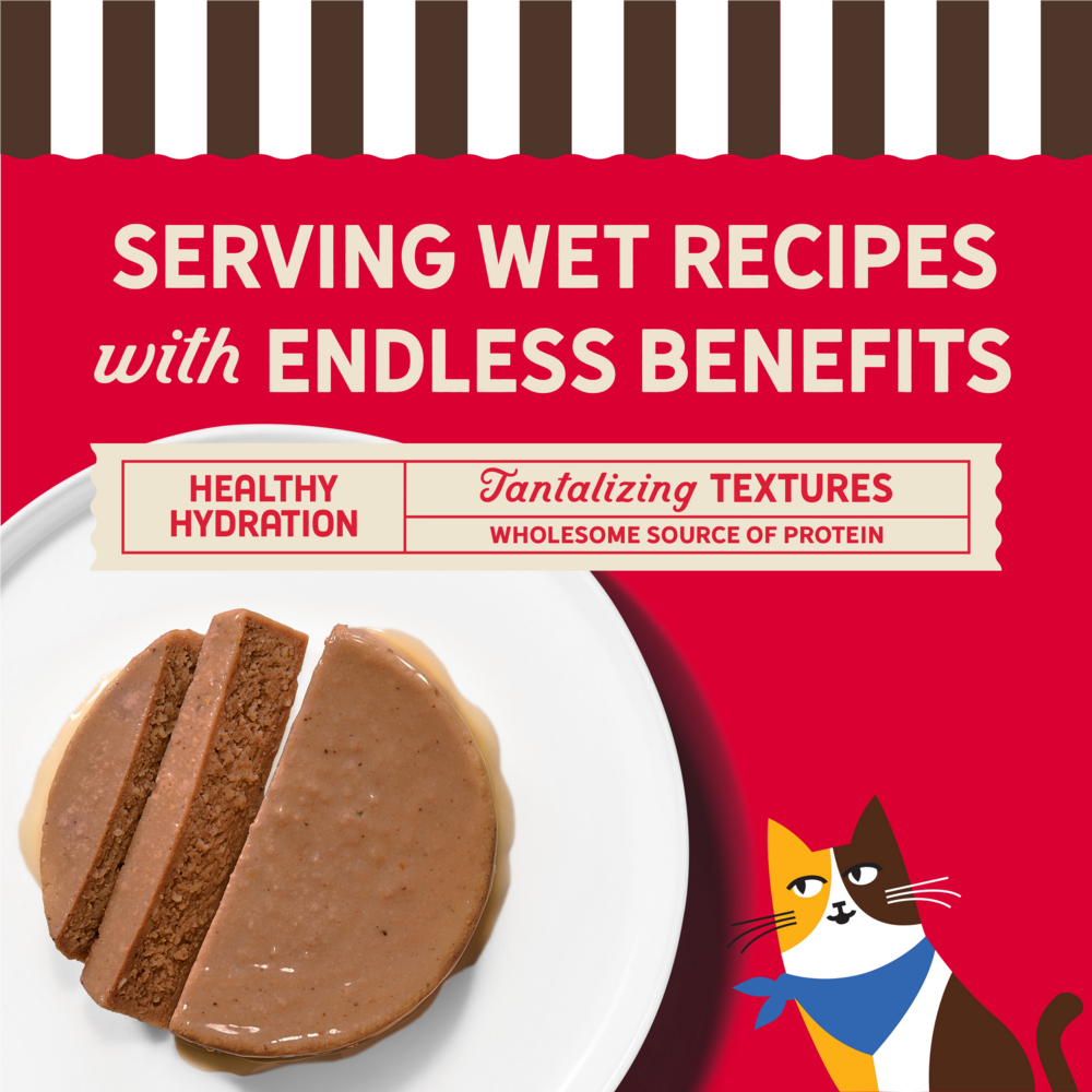 Merrick Purrfect Bistro Grain Free Premium Soft Canned Pate Adult Wet Cat Food, High Protein Beef Recipe