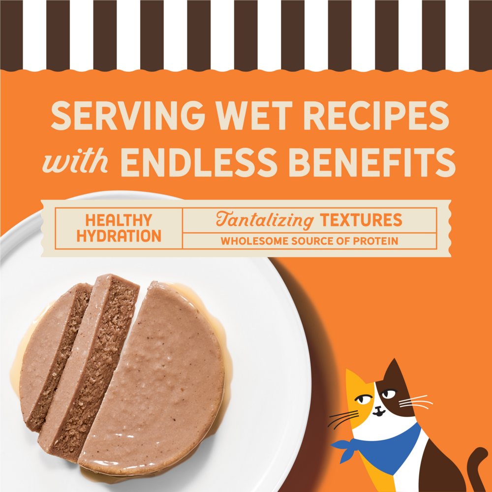 Merrick Purrfect Bistro Grain Free Premium Soft Canned Pate Adult Wet Cat Food, High Protein Chicken Recipe