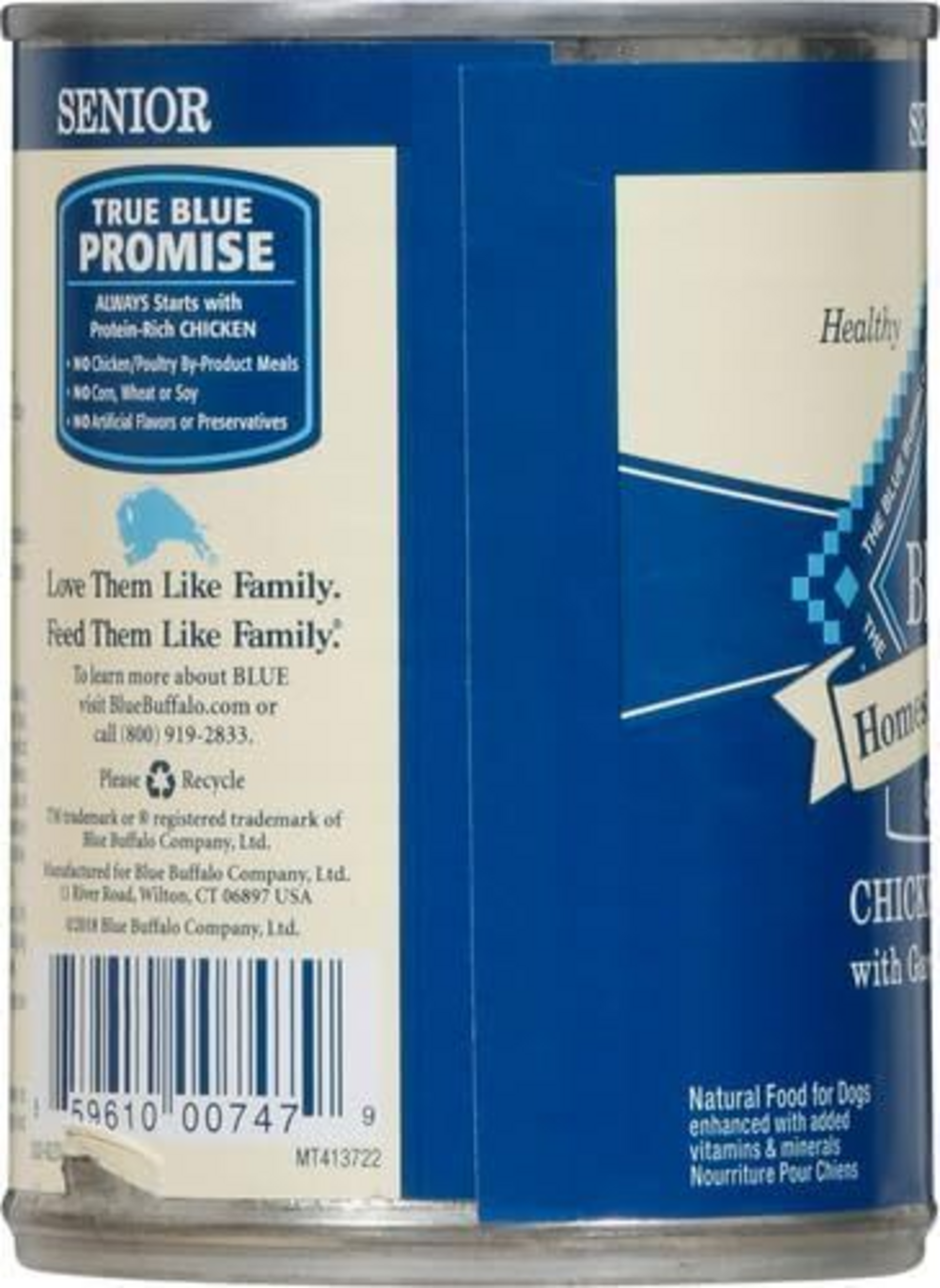 Blue Buffalo Homestyle Recipe Senior Chicken Dinner with Garden Vegetables Canned Dog Food