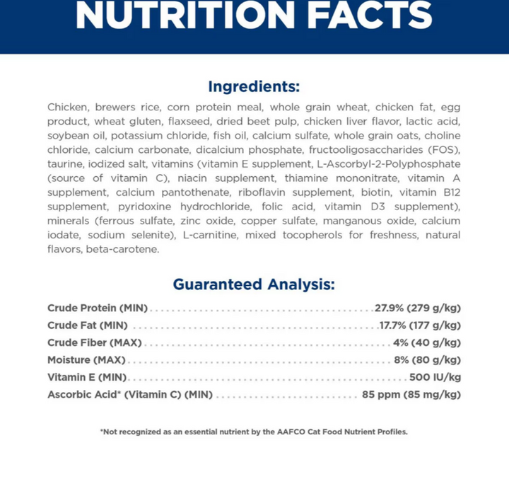 Hill's Science Diet Adult 11+ Chicken Recipe Dry Cat Food