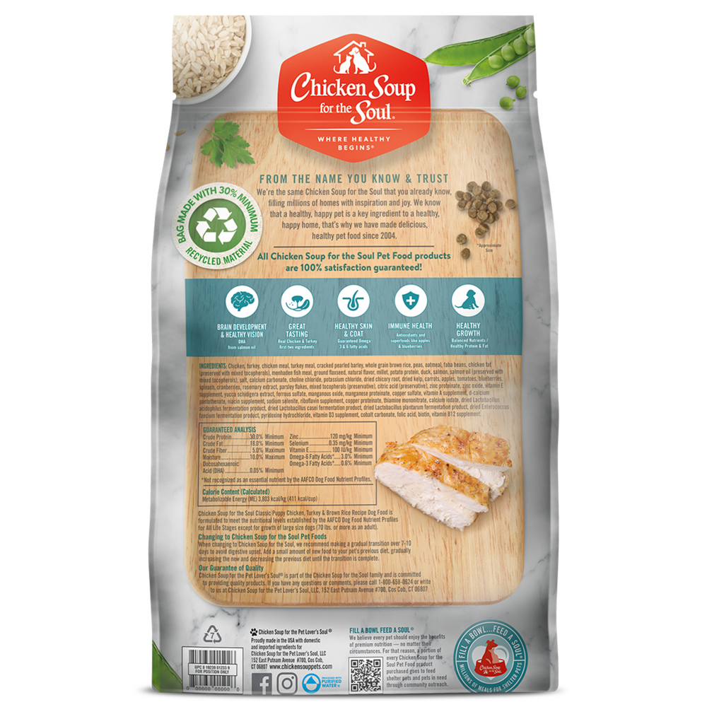 Chicken Soup For The Soul Puppy Recipe with Chicken, Turkey & Brown Rice Dry Dog Food