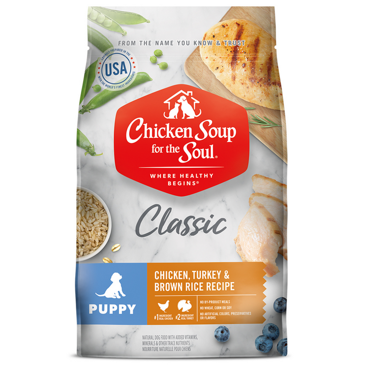 Chicken Soup  Puppy Recipe with Chicken, Turkey & Brown Rice Dry Dog Food