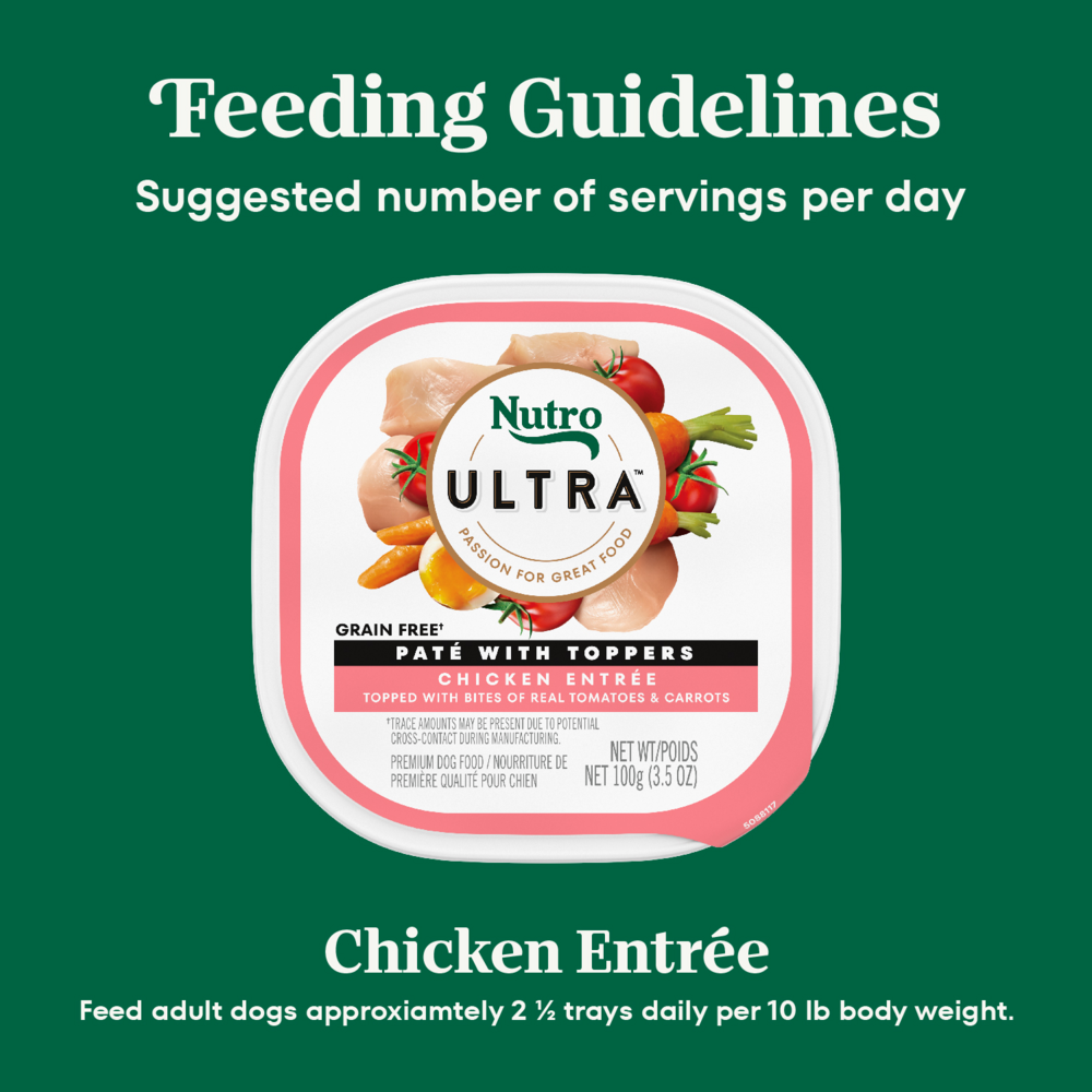 Nutro Ultra Grain-Free Chicken Entree Pate with Tomatoes and Carrots Adult Wet Dog Food Trays