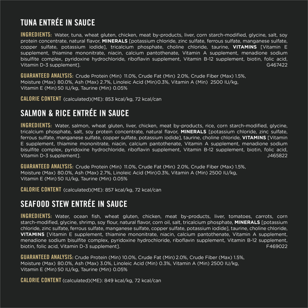 Purina Pro Plan Complete Essentials Seafood Entrees Variety Pack Adult Canned Cat Food