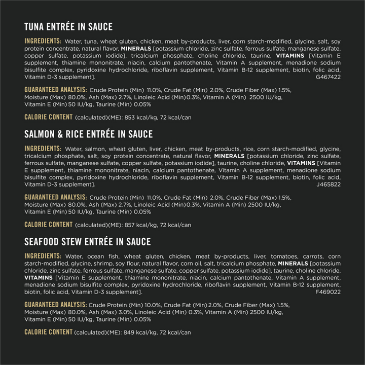 Purina Pro Plan Complete Essentials Seafood Entrees Variety Pack Adult Canned Cat Food