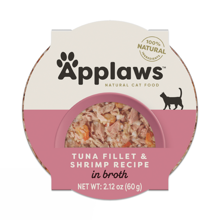 Applaws Natural Tuna Fillet with Shrimp in Broth Can Cat Food