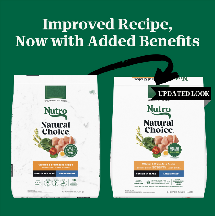 Nutro Wholesome Essentials Large Breed Senior Farm-Raised Chicken, Brown Rice & Sweet Potato Dry Dog Food