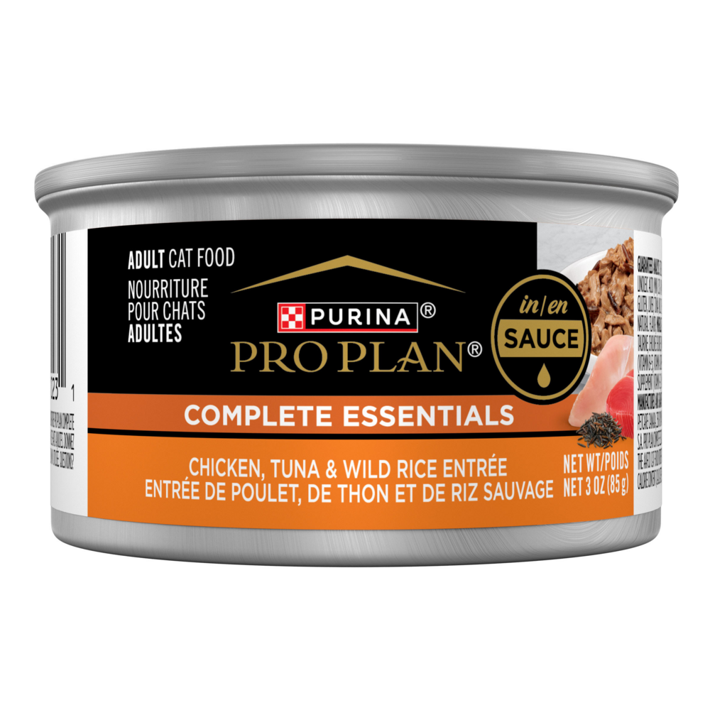 Purina Pro Plan Complete Essentials Adult Chicken, Tuna & Wild Rice in Sauce Entree Canned Cat Food
