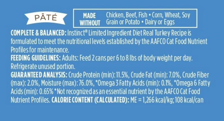 Instinct Limited Ingredient Diet Grain Free Turkey Wet Cat Food