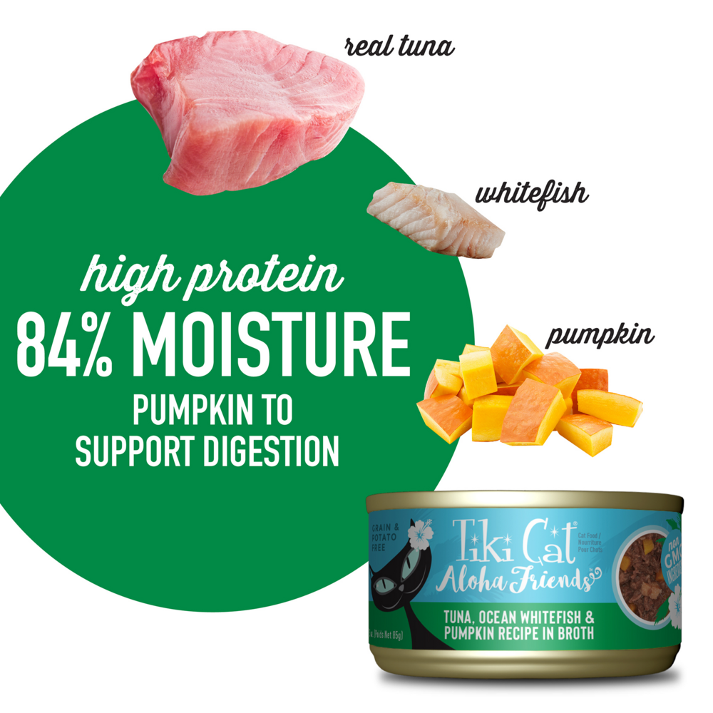 Tiki Cat Friends Tuna Ocean Whitefish and Pumpkin Wet Cat Food