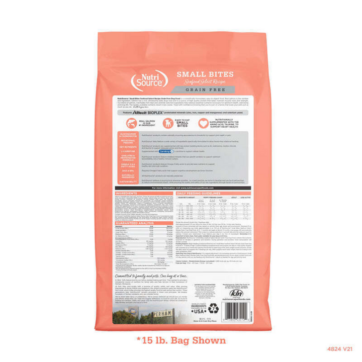 NutriSource Grain Free Small Bites Seafood Select Dry Dog Food