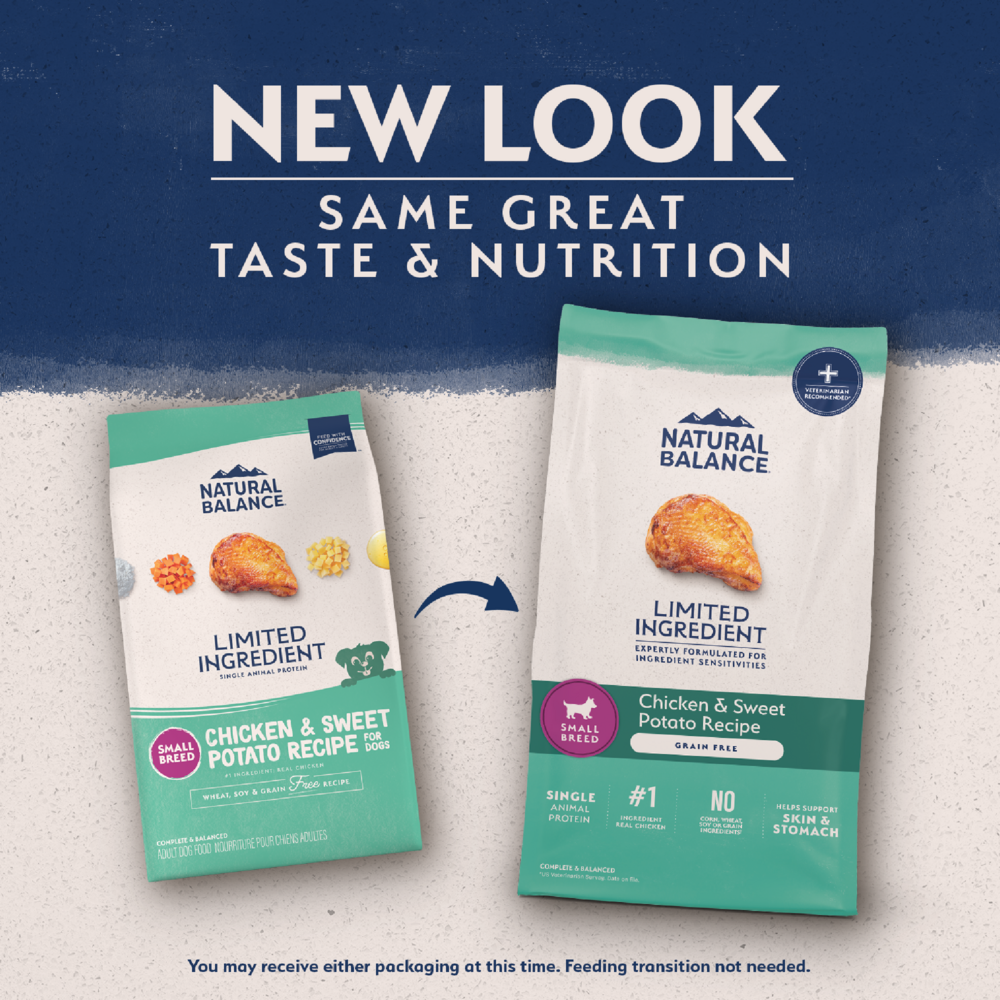 Natural Balance Limited Ingredient Grain Free Dry Dog Food for Small Breeds, Chicken & Sweet Potato Recipe