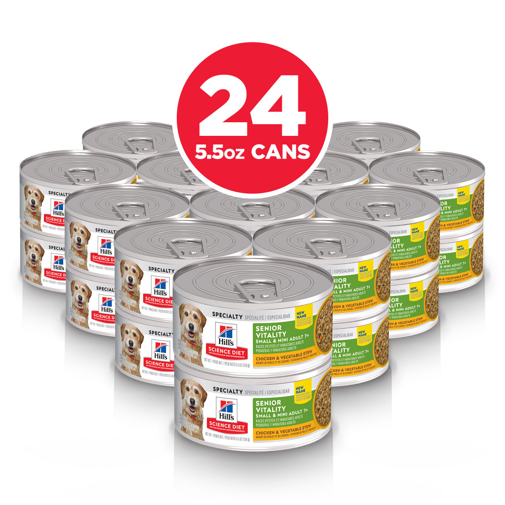 Hill's Science Diet Adult 7+ Senior Vitality SM & Mini Chicken & Vegetable Stew Canned Dog Food