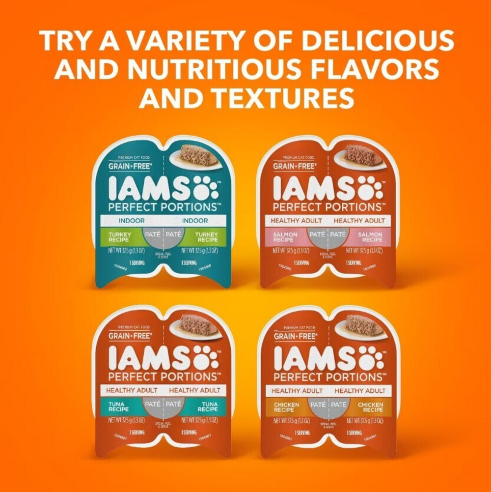 Iams Perfect Portions Healthy Adult Chicken Pate Wet Cat Food Tray