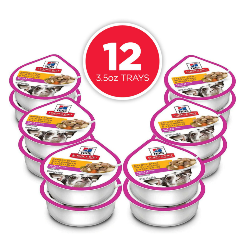 Hill's Science Diet Adult 7+ SM Paws Savory Stew with Chicken & Vegetables Dog Food Trays