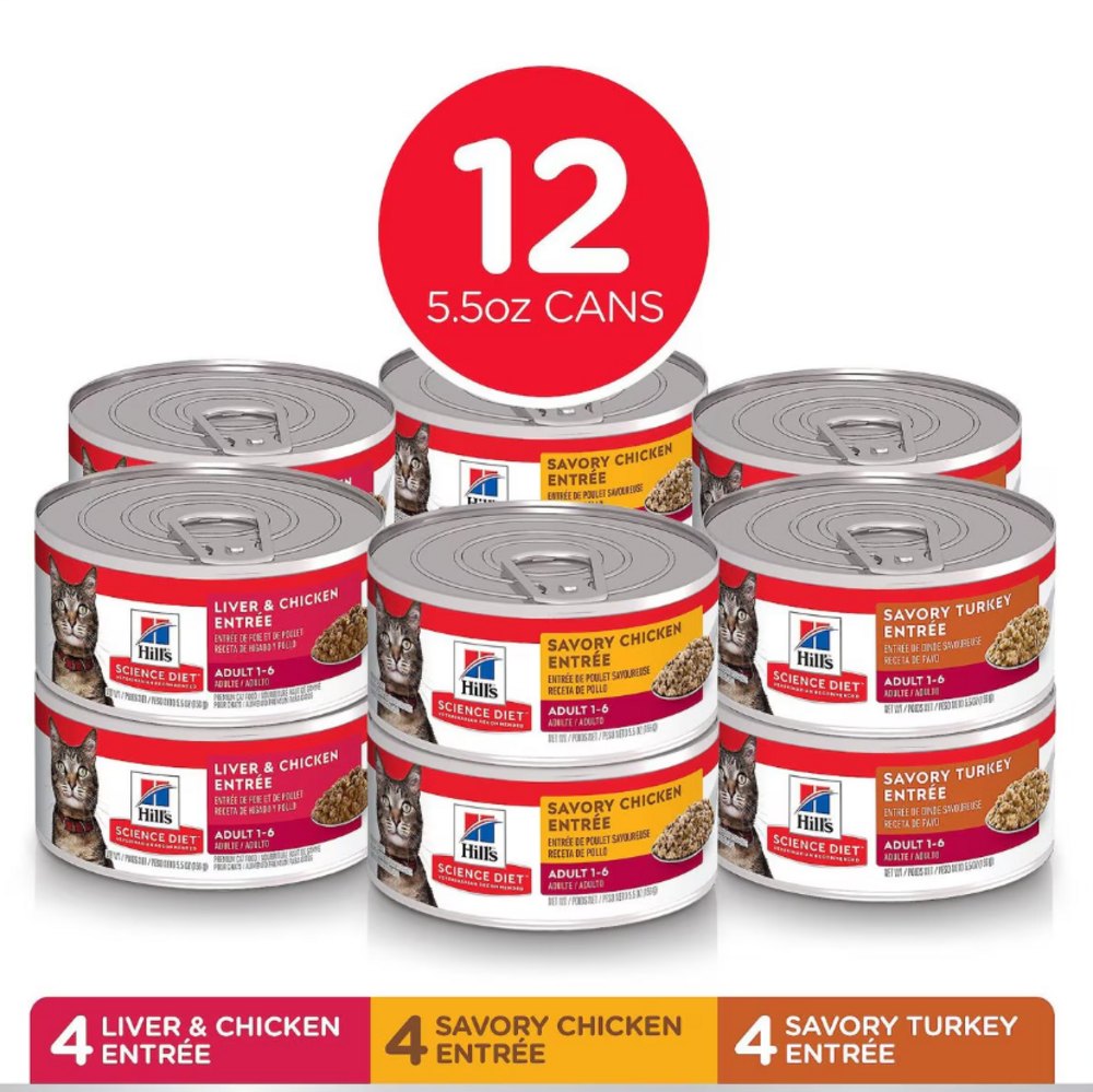 Hill's Science Diet Adult Savory Entree Variety Pack Canned Cat Food