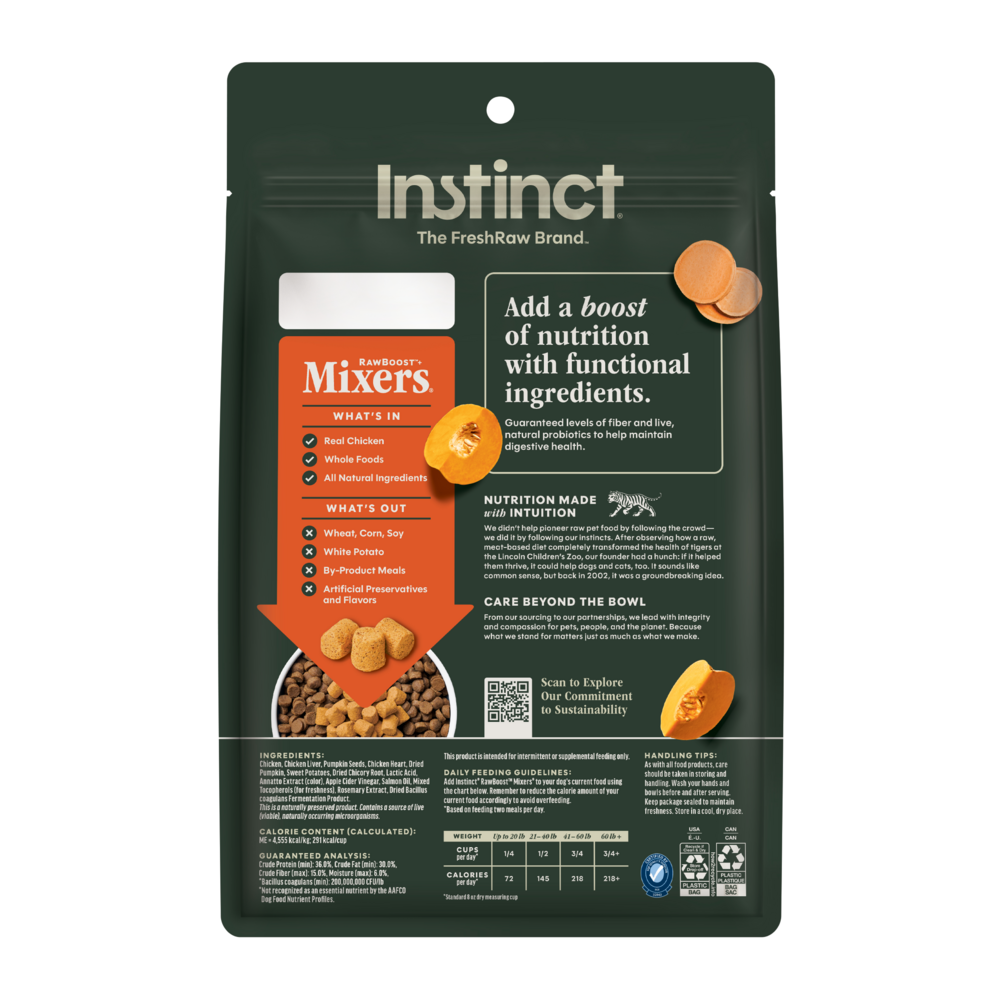 Instinct Grain Free Freeze Dried Raw Boost Mixers Gut Health Recipe Dog Food Topper