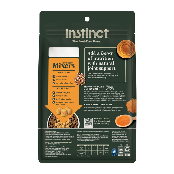 Instinct Grain Free Freeze Dried Raw Boost Mixers Mobility Support Recipe Dog Food Topper