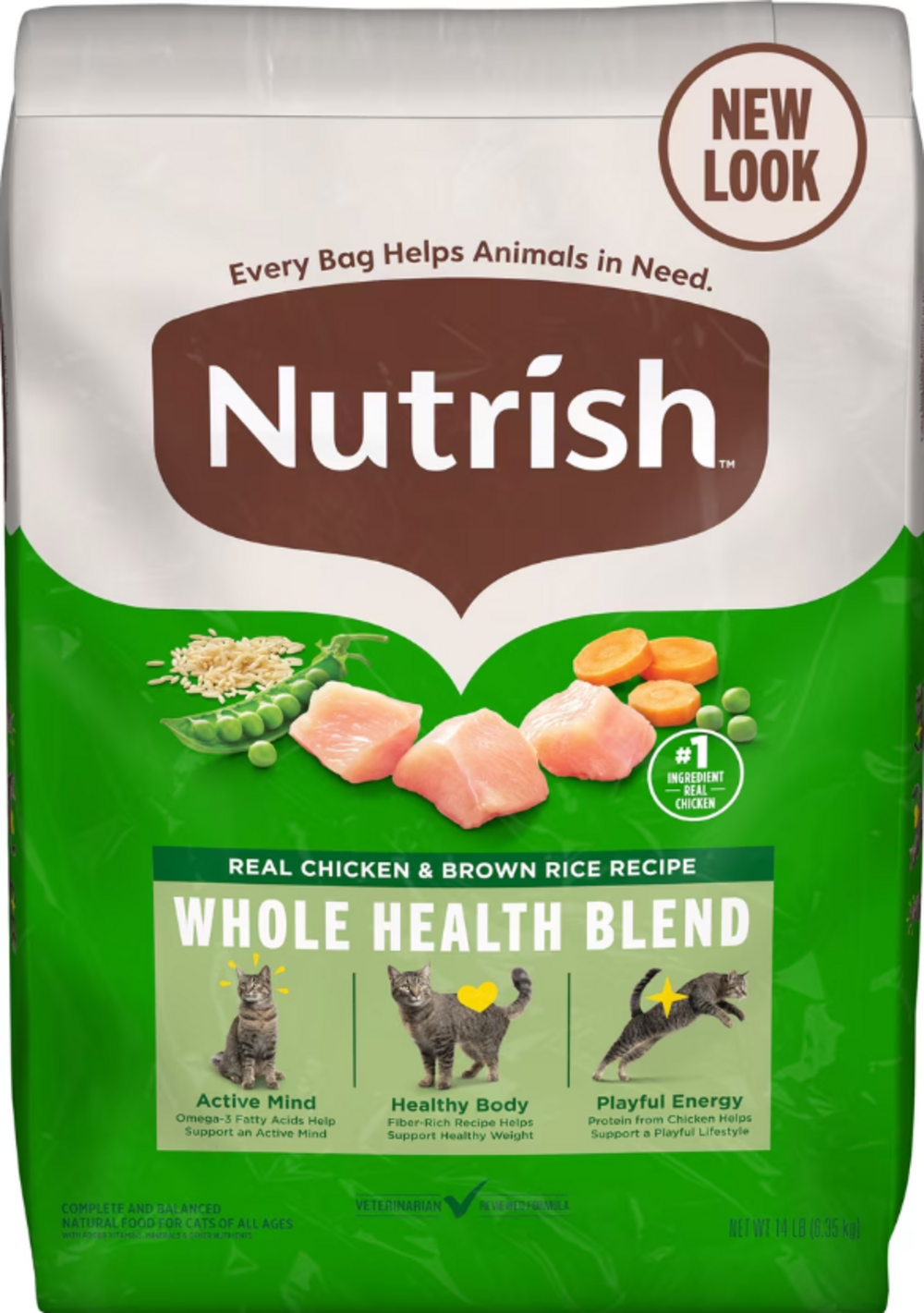 Rachael Ray Nutrish Real Chicken & Brown Rice Recipe Whole Health Blend Dry Cat Food