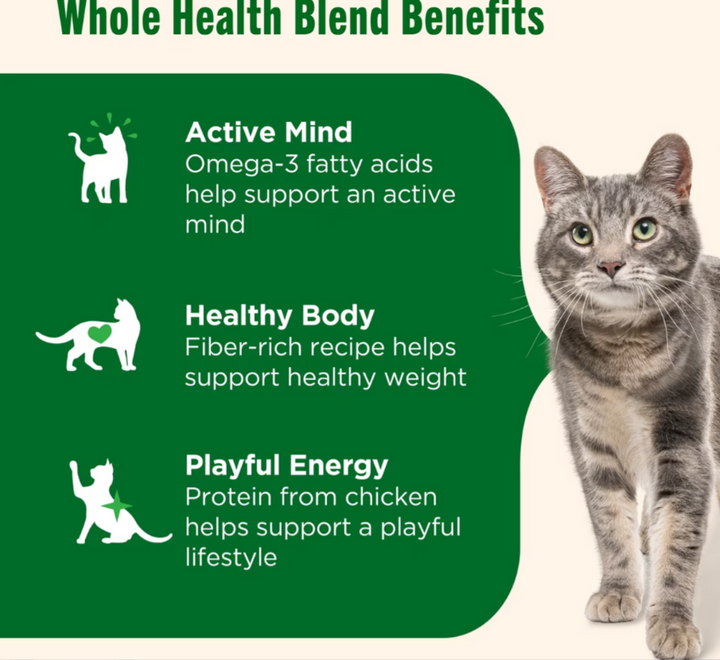 Rachael Ray Nutrish Real Chicken & Brown Rice Recipe Whole Health Blend Dry Cat Food