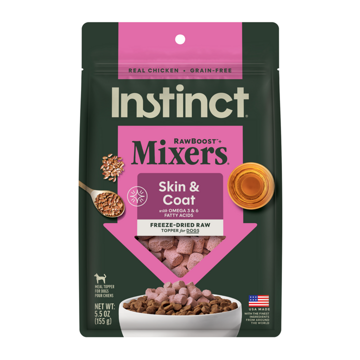 Instinct Raw Boost Mixers Grain Free Skin & Coat Health Freeze Dried Raw Dog Food Topper