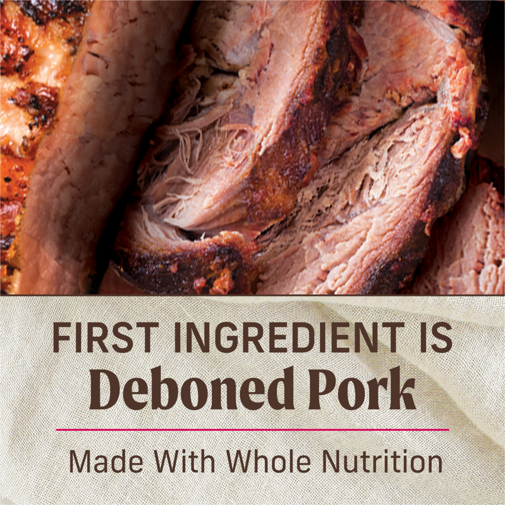 Merrick Wet Dog Food Slow-Cooked BBQ Kansas City Style with Chopped Pork Grain Free Canned Dog Food