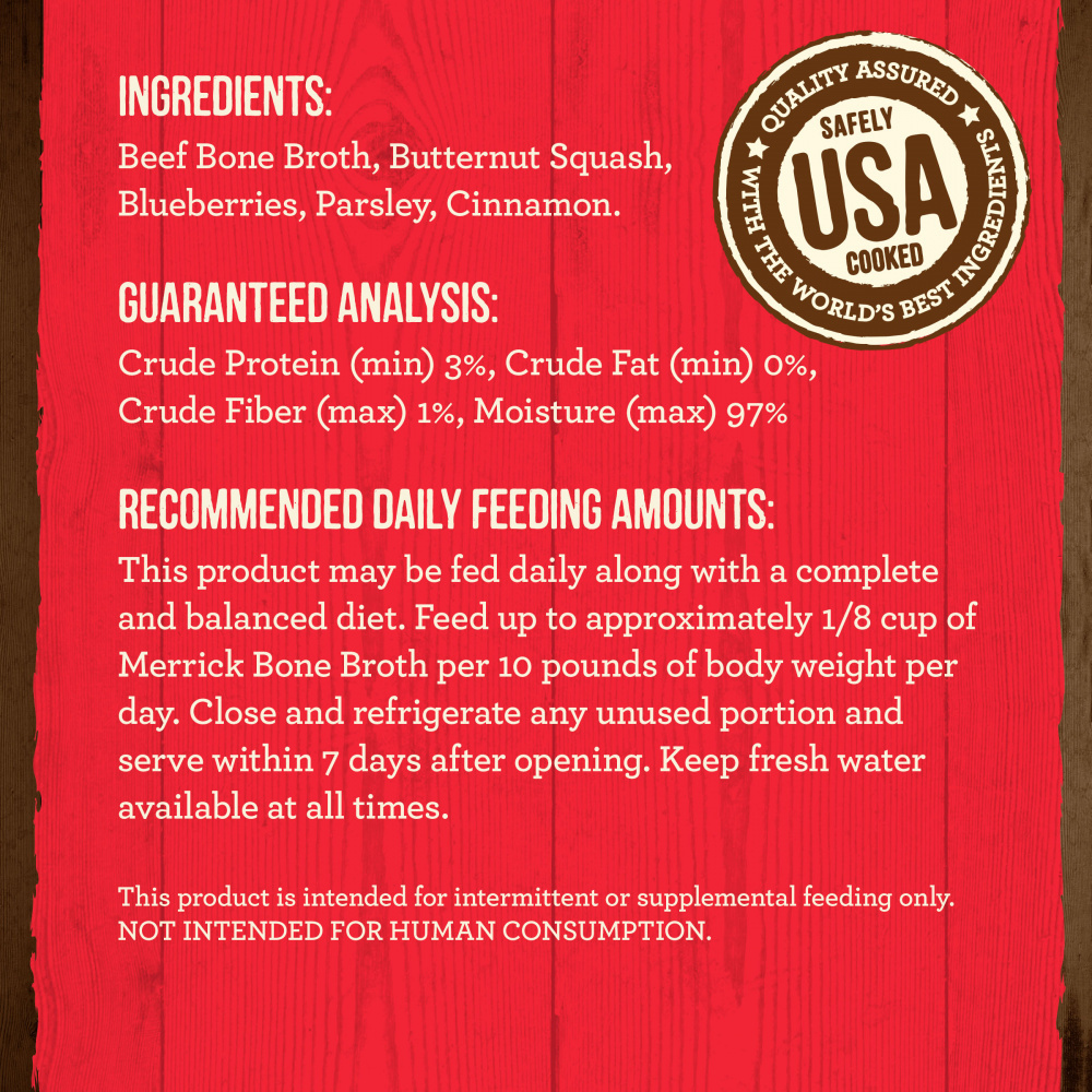Merrick Beef Bone Broth Wet Dog Food Topper