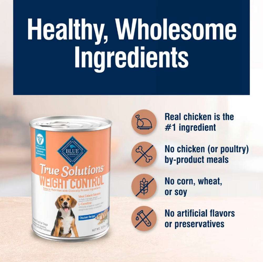 Blue Buffalo True Solutions Weight Control Formula Adult Canned Dog Food