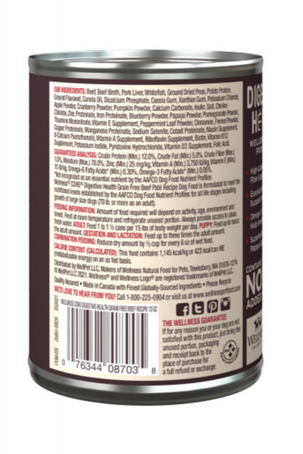 Wellness Core Digestive Health Grain Free Beef Recipe Canned Dog Food