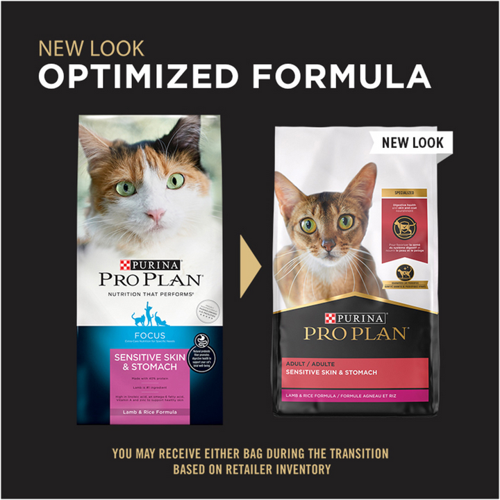 Pro Plan High Protein Sensitive Skin & Stomach Lamb & Rice Formula Dry Cat Food