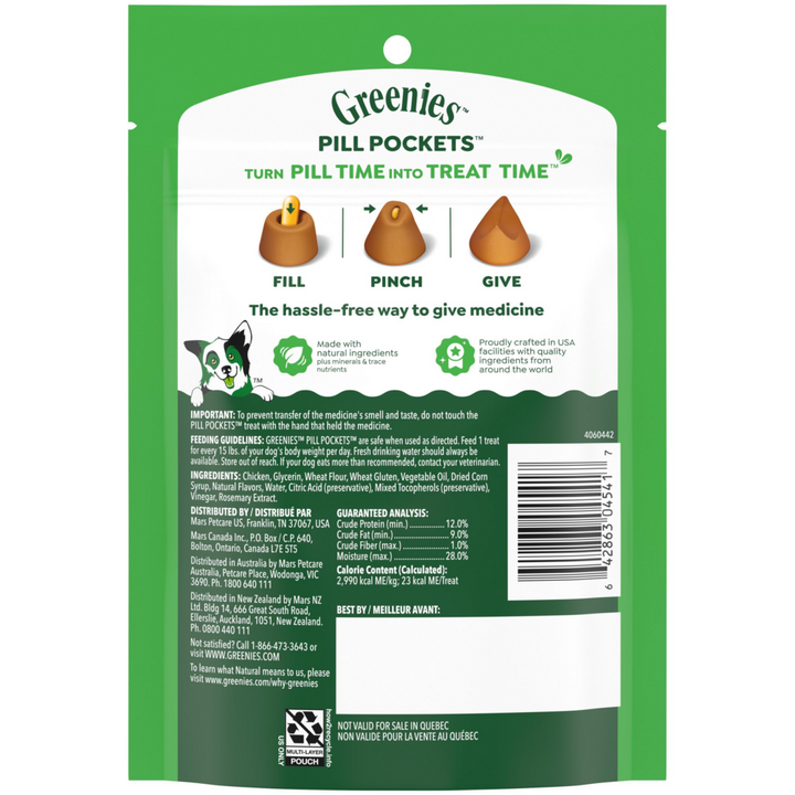 Greenies Pill Pockets Canine Chicken Flavor Dog Treats