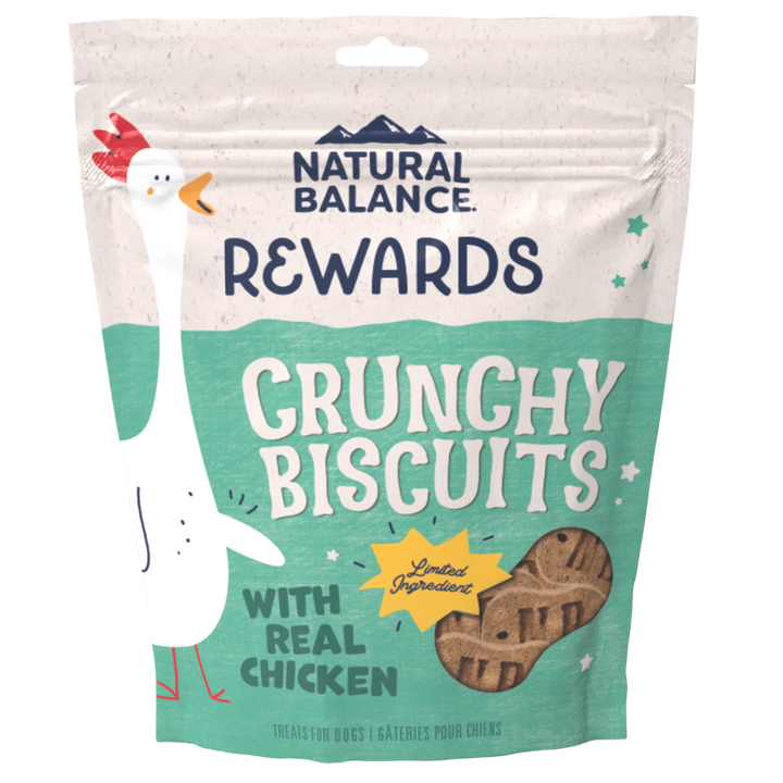 Natural Balance Rewards Crunchy Biscuits Dog Treats for Small Breeds with Real Chicken
