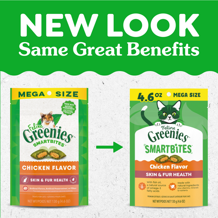 Greenies Smartbites Skin and Fur Chicken Cat Treats