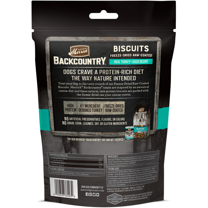 Merrick Backcountry Raw Coated Turkey and Duck Freeze Dried Dog Treats