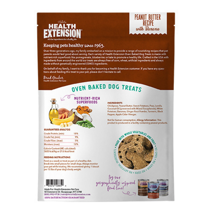 Health Extension Oven Baked Peanut Butter and Banana Dog Treats