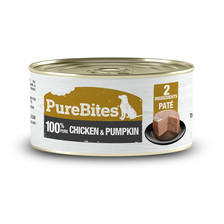 PureBites 100% Pure Chicken & Pumpkin Pate Dog Treat