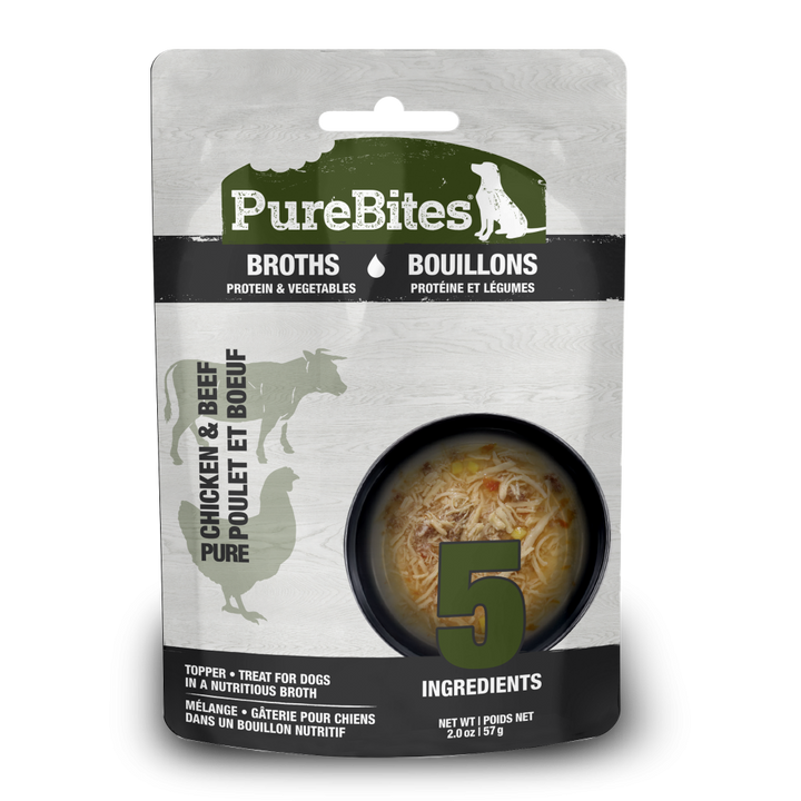 PureBites Broths Dog Treat Topper Chicken, Beef & Vegetables