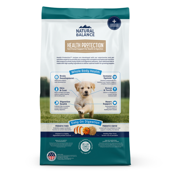 Natural Balance Health Protection Puppy Dry Dog Food, Chicken, Brown Rice & Pumpkin Recipe