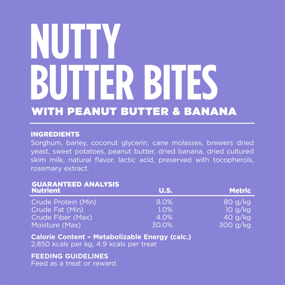 NutriSource Banana Peanut Butter Nutty Butter Dog Bites